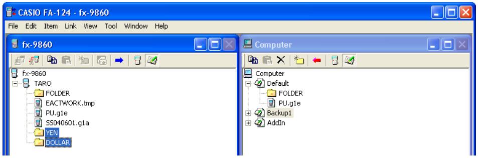 CASIO FA-124 - To transfer folders from the fx-9860G SD/fx-9860G to a computer - 1