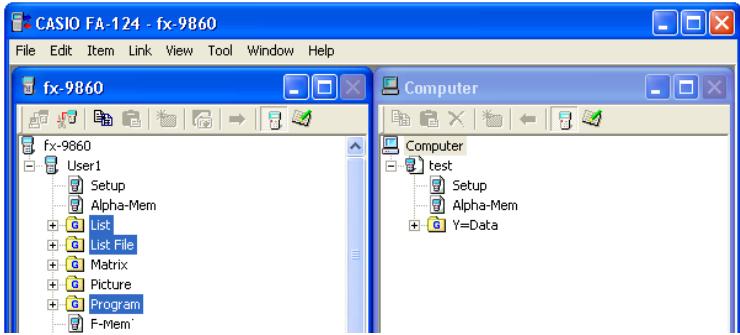 CASIO FA-124 - To transfer a data group from the fx-9860G SD/fx-9860G to a computer - 1
