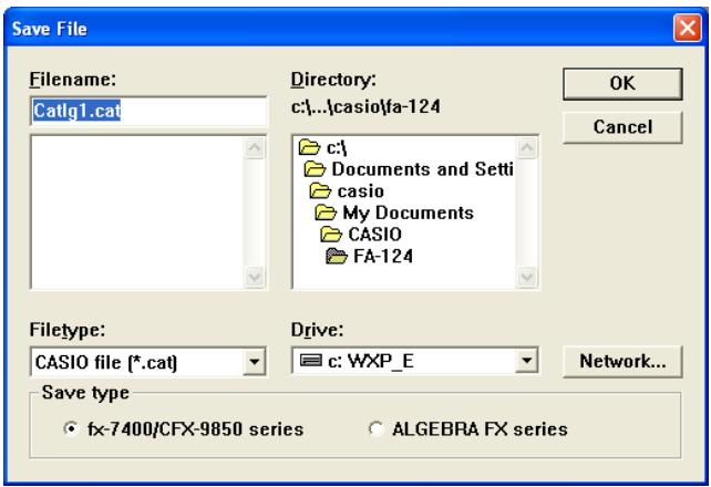 CASIO FA-124 - Save the data as a file. - 1