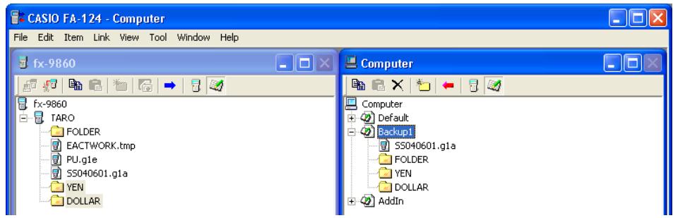 CASIO FA-124 - To transfer folders from the fx-9860G SD/fx-9860G to a computer - 2