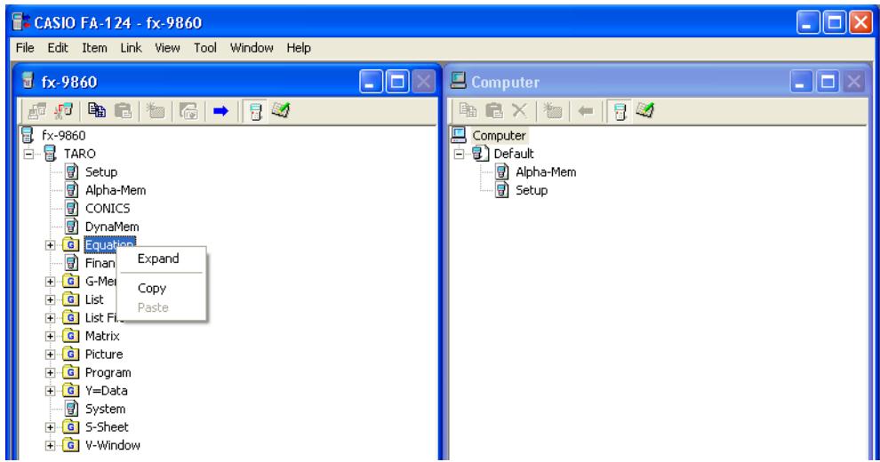 CASIO FA-124 - Right-clicking (fx-9860) - 1