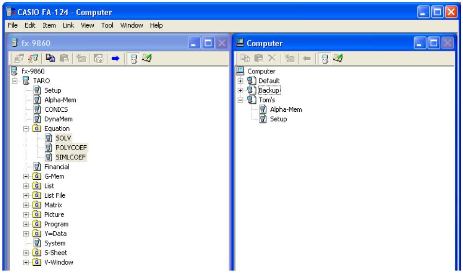 CASIO FA-124 - Select the file you want to transfer. - 1