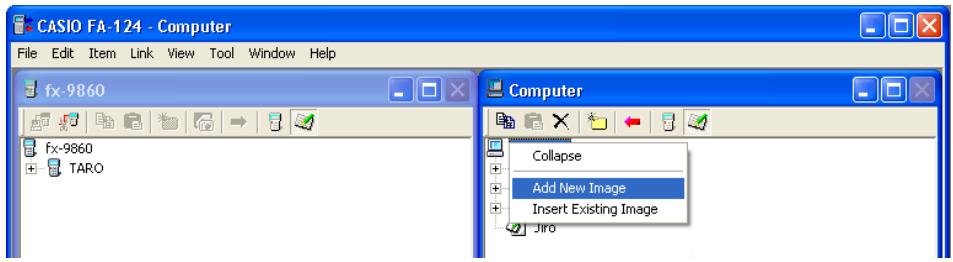CASIO FA-124 - Adding a Flash Image or Memory Image - 1