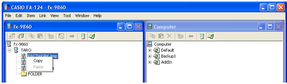 CASIO FA-124 - Right-clicking (fx-9860) - 1