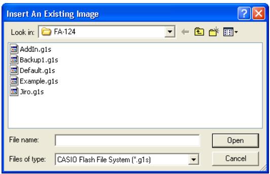 CASIO FA-124 - Importing a Flash Image or Memory Image - 2