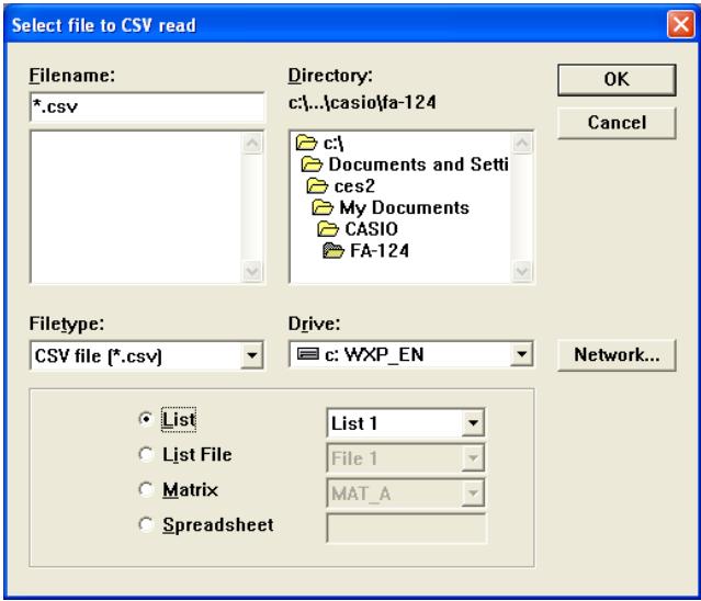 CASIO FA-124 - To convert csv data to calculator data - 1