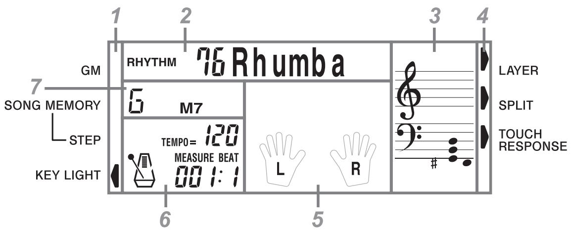 CASIO LK-73 - About the Display - 1