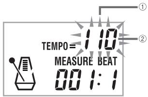 CASIO LK-73 - To set the tempo - 1