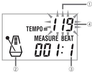 CASIO LK-73 - To set the tempo - 1