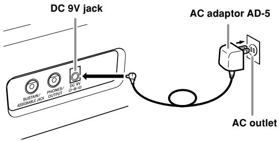 CASIO WK-110 - Specified AC Adaptor: AD-5 - 1
