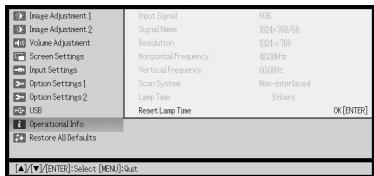 CASIO XJ-S57 - To check the current lamp use time - 1