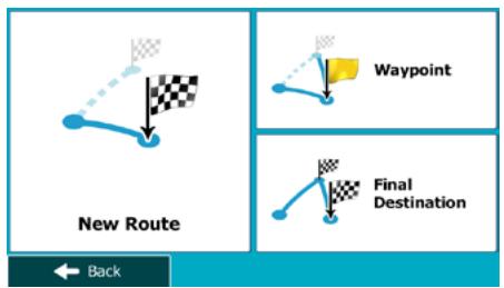 MAPPY ULTI E518 - Selecting a new destination when already having a route: New Route, Waypoint or Final Destination - 1