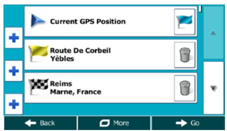 MAPPY ULTI E518 - Editing the list of destinations (Edit Route) - 1