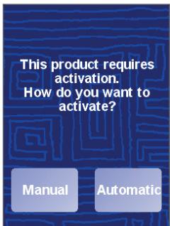 This product requires activation. How do you want to activate? Manual Automatic