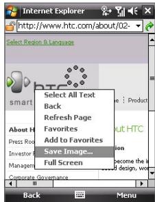 HTC DOPOD D600 - Internet Explorer® menu - 4