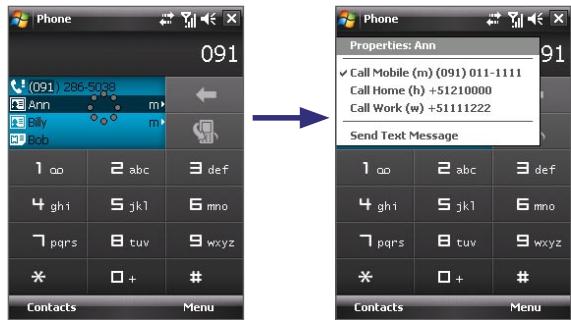 HTC DOPOD D600 - Make a call or send a text message using Smart Dialing - 1