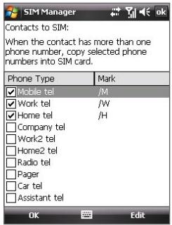 HTC DOPOD D600 - To copy contacts to the SIM card - 1