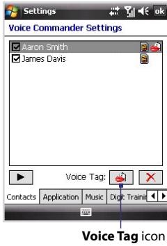 HTC DOPOD D600 - Create a voice tag for a Contact - 1