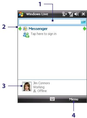 HTC DOPOD D600 - The Windows Live™ interface - 1