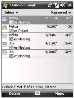 HTC DOPOD D600 - To filter your Inbox - 1