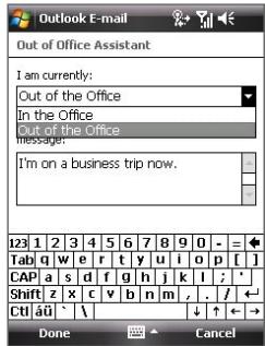 HTC DOPOD D600 - To send out-of-office auto-reply messages - 1