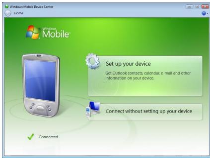 HTC DOPOD D600 - Set up synchronization in Windows Mobile Device Center - 1