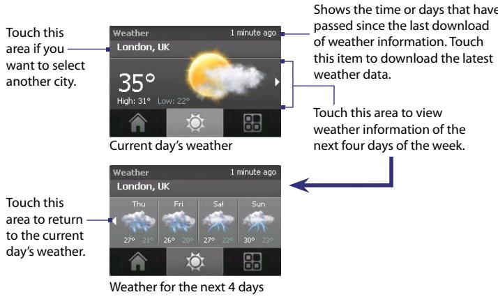 HTC DOPOD D600 - To view weather information - 1