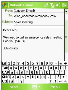 HTC HERALD - Compose and send a message - 1