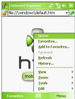 HTC HERALD - Use Internet Explorer Mobile - 1