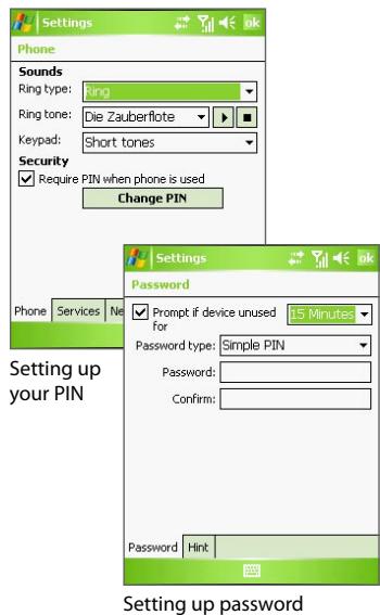 HTC HERALD - Protect your device with a password - 1