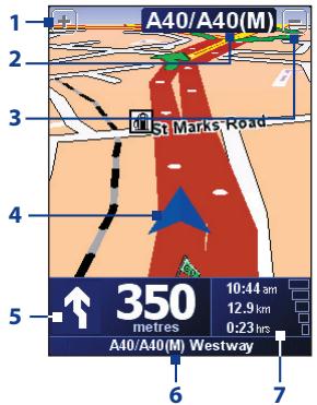 A40/A40(M) 1 2 3 St Marks Road 4 5 350 metres 10:44 am 12.9 km 0:23 hrs A40/A40(M) Westway 6 7