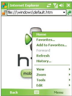 Internet Explorer file:///windows\default.htm Home Favorites... Add to Favorites... Forward Refresh History... View Zoom Tools Edit Back Menu