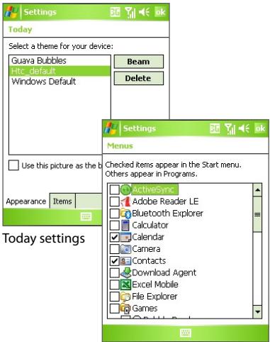 HTC 3600 - Set the time and date - 1