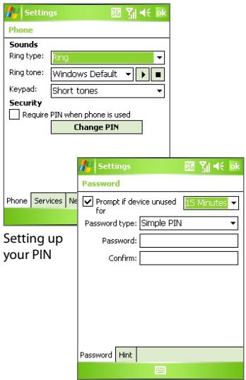 HTC 3600 - Protect your device with a password - 1