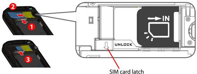 2 1 3 UNLOCK SIM card latch