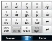 ! az ? qs @ wx CAPS shift 1 er 4 df 7 cv 1 ABC T9 2 ty 5 gh 8 bn 0 SPACE 3 ui 6 jk 9 aé€ 123 Sym op im ← Envoyer Menu
