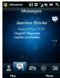 Démarrer Messages Jasmine Brooks Aujourd'hui 10.33 Urgent! Réponse rapsé souhaitée. 1/2 Plus Menu