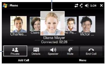 HTC TOUCH PRO 2 - To manage the conference call in landscape view - 1