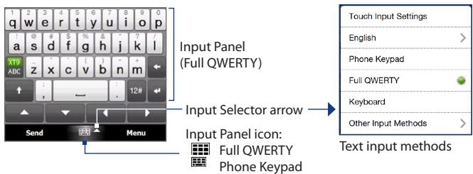 HTC TOUCH PRO 2 - On-screen Input Methods - 1