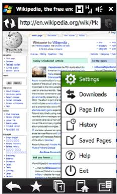 HTC TOUCH PRO 2 - Opera Mobile menu - 1