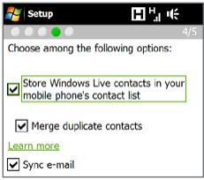 HTC TOUCH PRO 2 - To set up Windows Live™ for the first time - 1