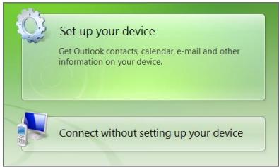 HTC TOUCH PRO 2 - Setting up synchronization in Windows Mobile Device Center - 1