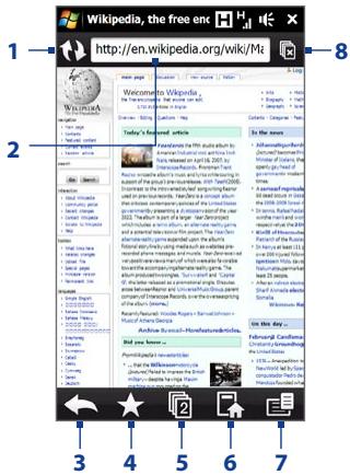 HTC TOUCH PRO 2 - The browser screen - 1