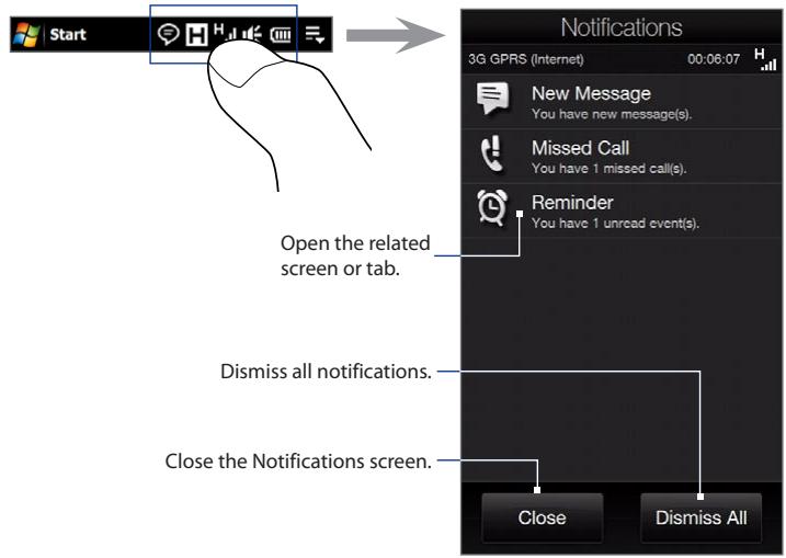 HTC TOUCH PRO 2 - Notifications - 1