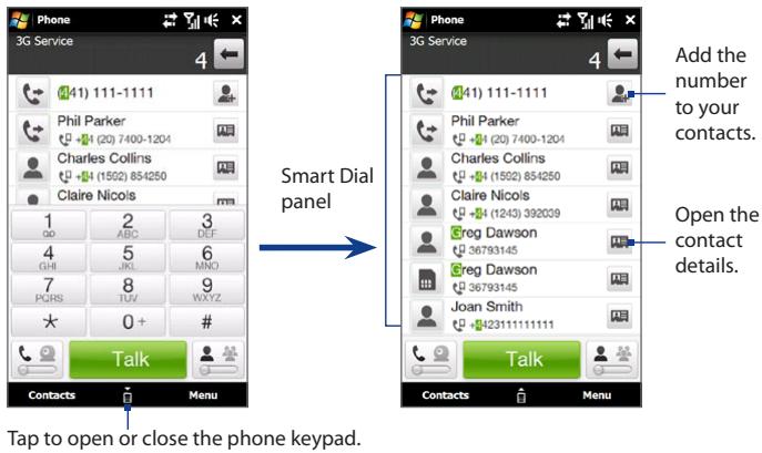HTC TOUCH PRO 2 - To call a phone number or contact - 1