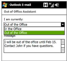 HTC TOUCH PRO 2 - To send out-of-office auto-reply messages - 1