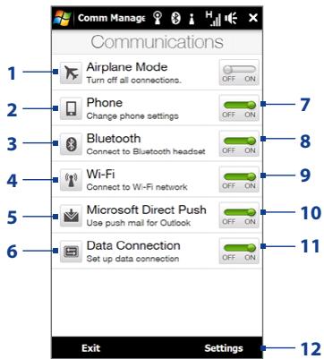 HTC TOUCH PRO 2 - To access Comm Manager - 1