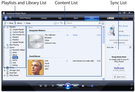 HTC TOUCH PRO 2 - To manually synchronize content to your device - 1