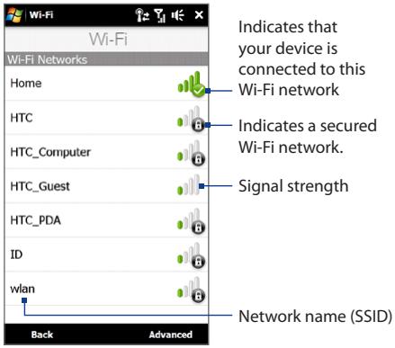HTC TOUCH PRO 2 - To turn Wi-Fi on and connect to a Wi-Fi network - 1
