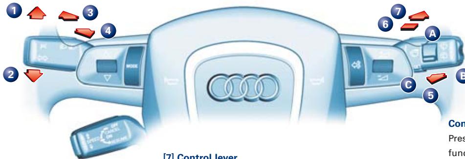 AUDI S4 - [6] Lever for turn signals and main beam headlights - 1